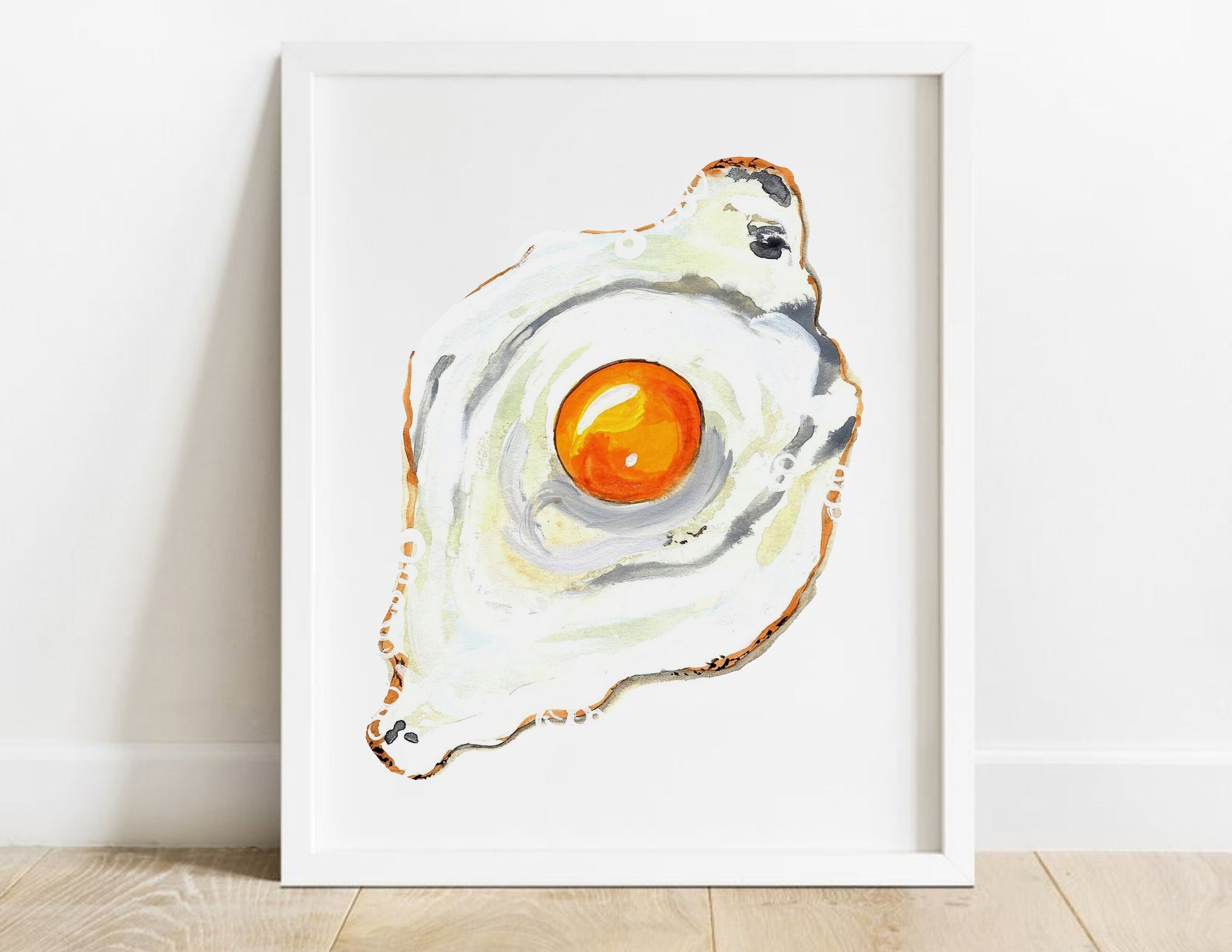 Impresión de acuarela de huevo frito: arte de desayuno en la cocina - Etsy  México, image size:2588x2000