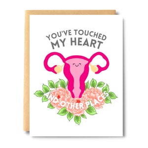 Vous avez touché mon coeur et d'autres lieux carte pour infirmière, obstétricien du travail et accouchement, doula, sage-femme, thérapeute pelvienne | Sel et papier