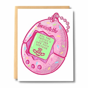 Carte d’anniversaire nostalgique numérique pour animaux de compagnie, toutes les choses que vous avez aimées sont maintenant vintage, carte d’anniversaire se moquant de l’âge des années 90 HBD | Impressions sur sel et papier