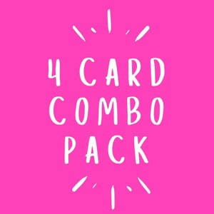 Pacote combinado de 4 cartas, verso de cartão com desconto, 4 cartas pelo preço de 3 | Impressões de sal e papel
