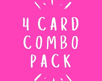 4 Card Combo Pack, discount card back, 4 cards for the price of 3 | Salt & Paper Prints