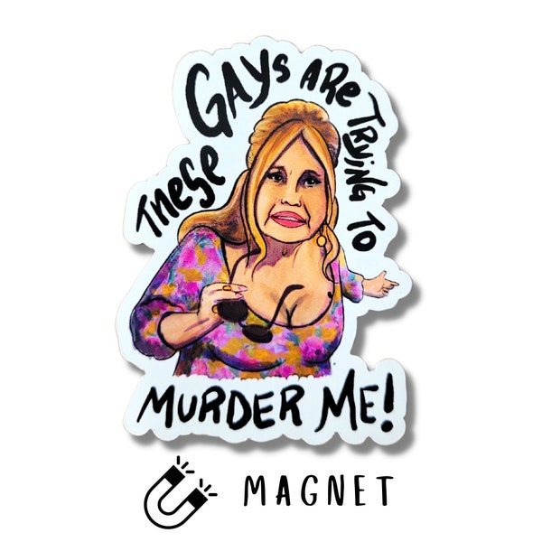 Jennifer Coolidge Tanya Lotus Murder Magnet These Gays Are Trying to Murder Me, White, Birthday Card, Card for Her, Gay Queer | Salt & Paper