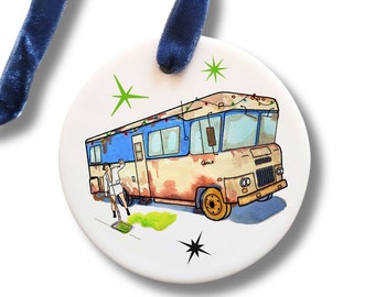 Shitter's Full Christmas Vacation Ornament, Christmas Movie, Cousin Eddy, Eddie, RV Trailer, Classic Movie Ornament | Salt & Paper Prints