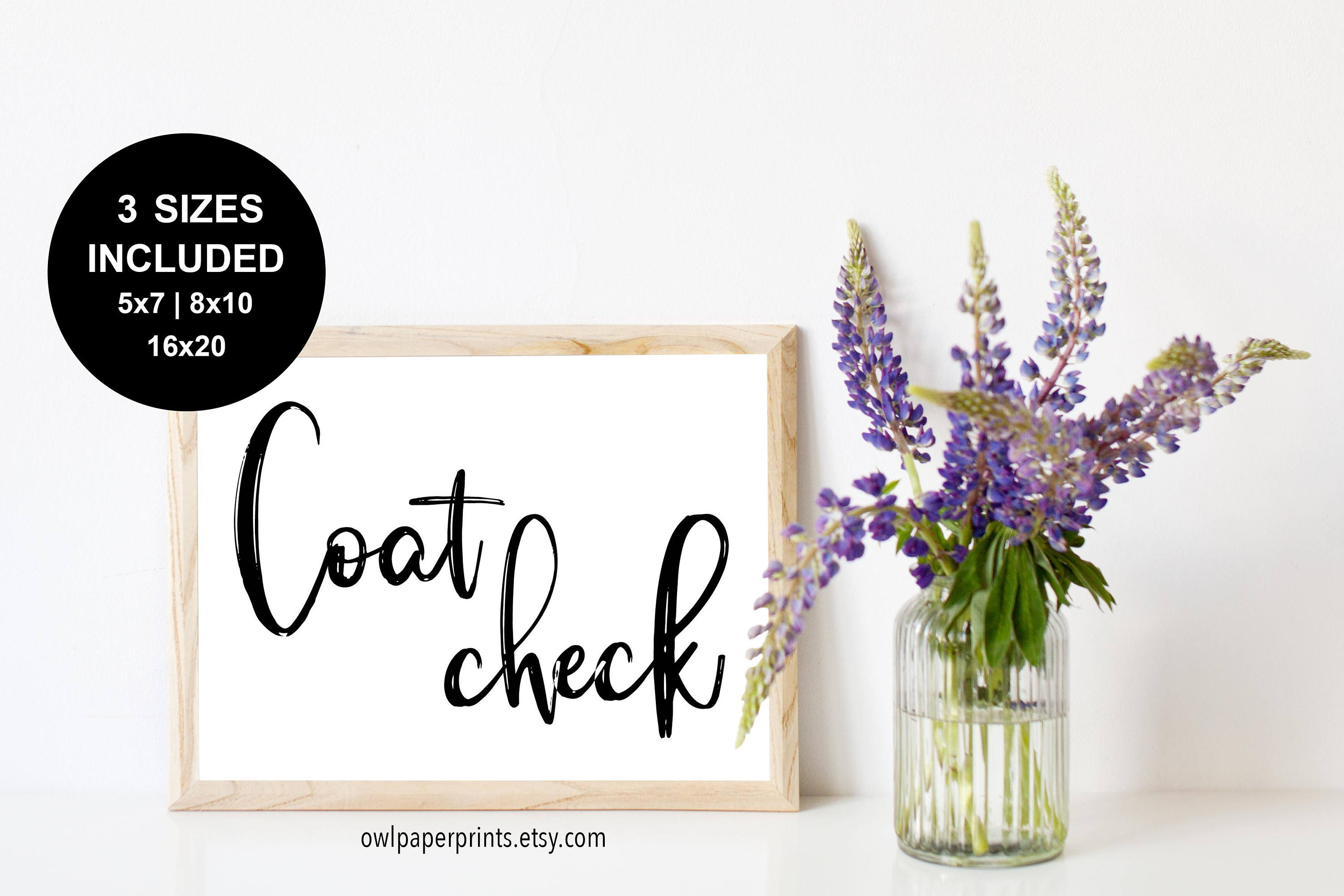 Coat Check Sign Printable PDF Wedding Coat Sign Event Coat Etsy