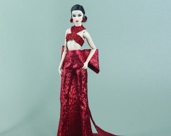 SIZZLING RED - Fashion for 12" dolls: Fashion Royalty, Nuface, Poppy Parker, Barbie...