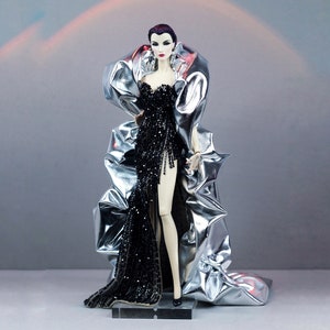 BLACK METALIQUE - Fashion for 12" dolls: Fashion Royalty, Nuface, Poppy Parker, Barbie...