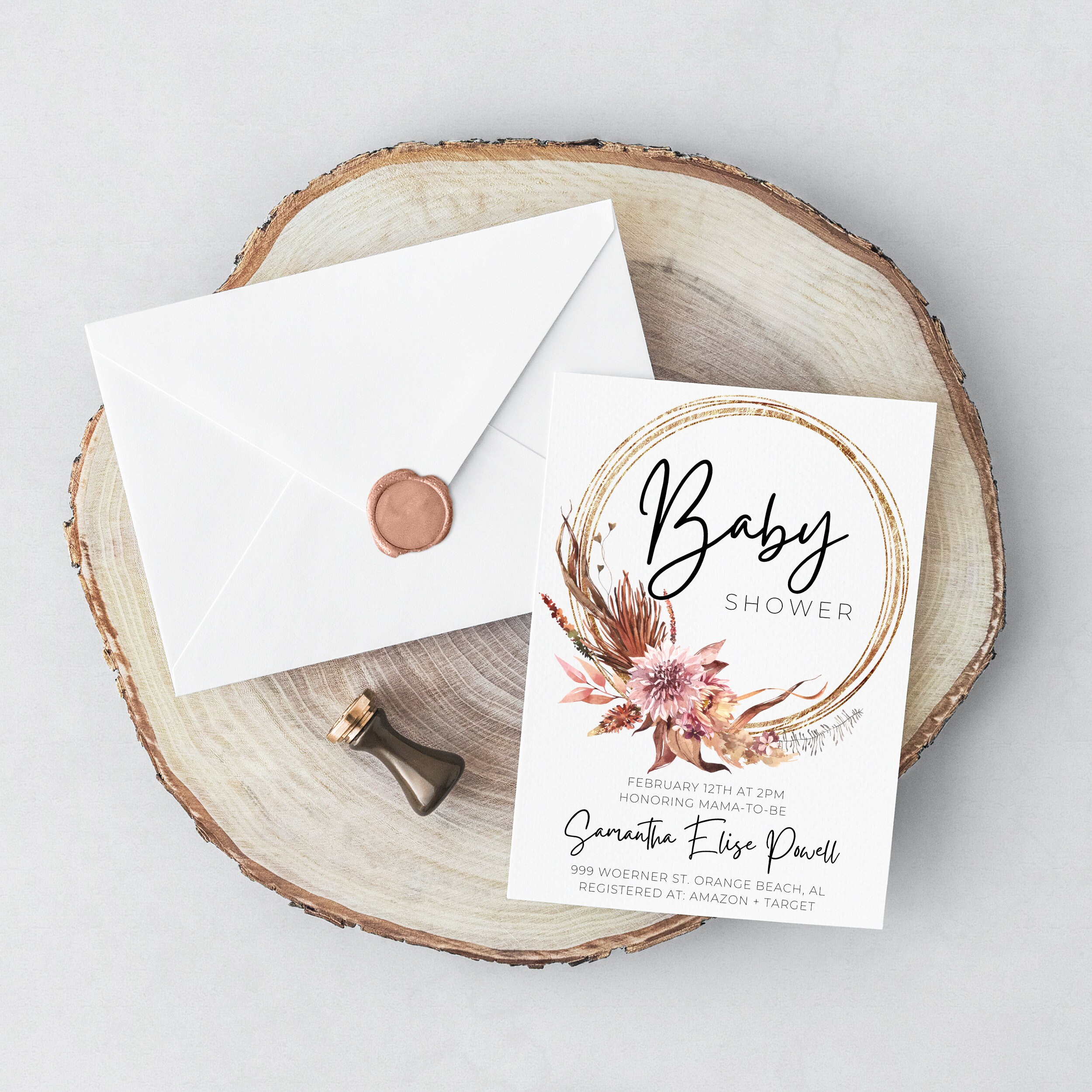 Editable Boho Baby Shower Invitation Bohemian Baby Shower Etsy Australia