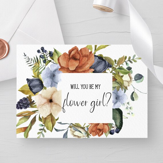 Cards for Flower Girl Printable Flower Girl Proposal Cards | Etsy