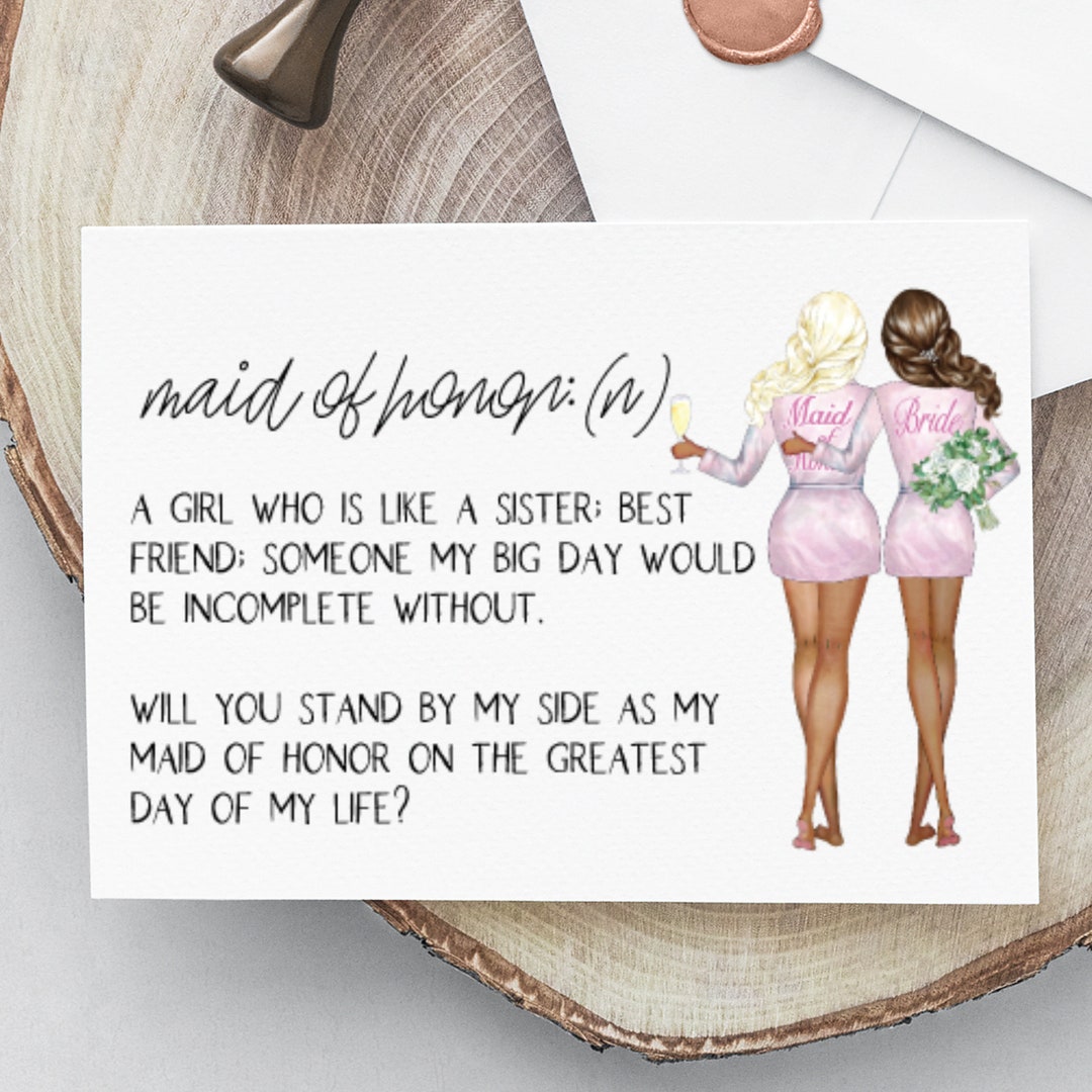 Will You Be My Maid of Honor Card Instant Download Maid of Etsy