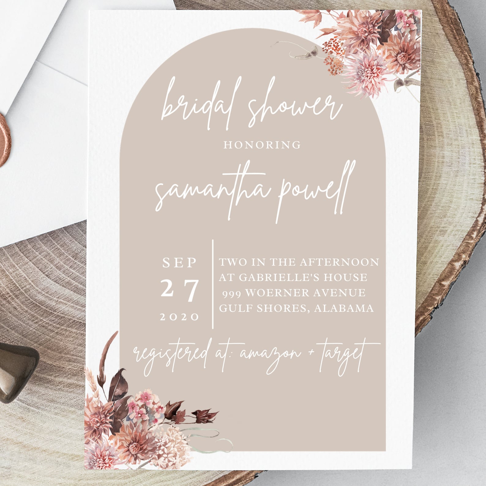 Neutral Boho Bridal Shower Invitation Editable Bridal Shower - Etsy