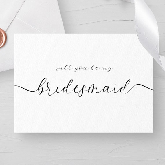 Bride Tribe Editable Bridesmaid Proposal Card Maid of Honor Minimalist Will You Be My Bridesmaid Card Personalized Bridesmaid Gift