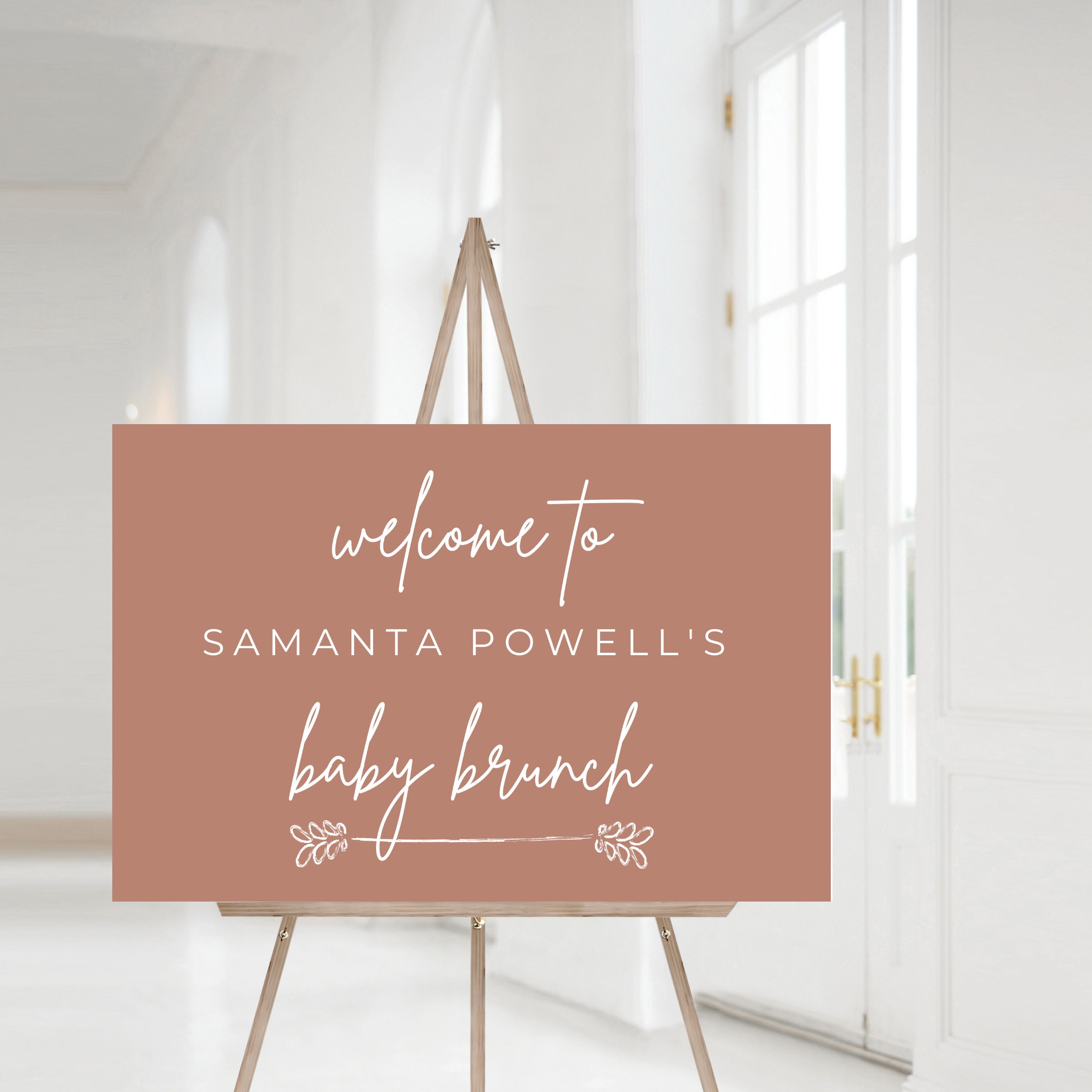 Editable Baby Brunch Sign Canva Baby Shower Etsy