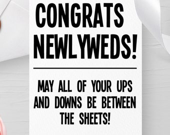 Cards for Engagement, Funny Engagement Card, Funny Wedding Card, Congrats to the Newlyweds Card, Instant Download