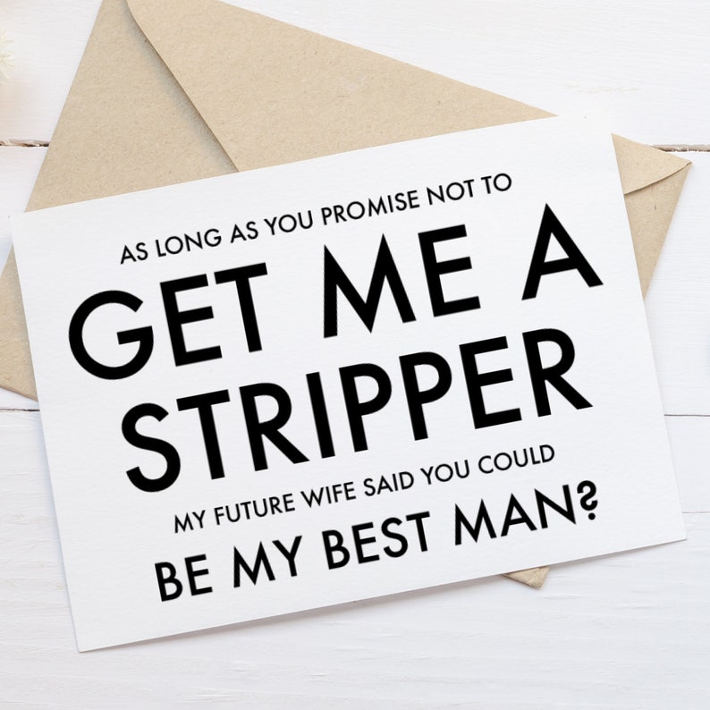 Get Me A Stripper Groomsman Card Funny Proposal Cards for Etsy