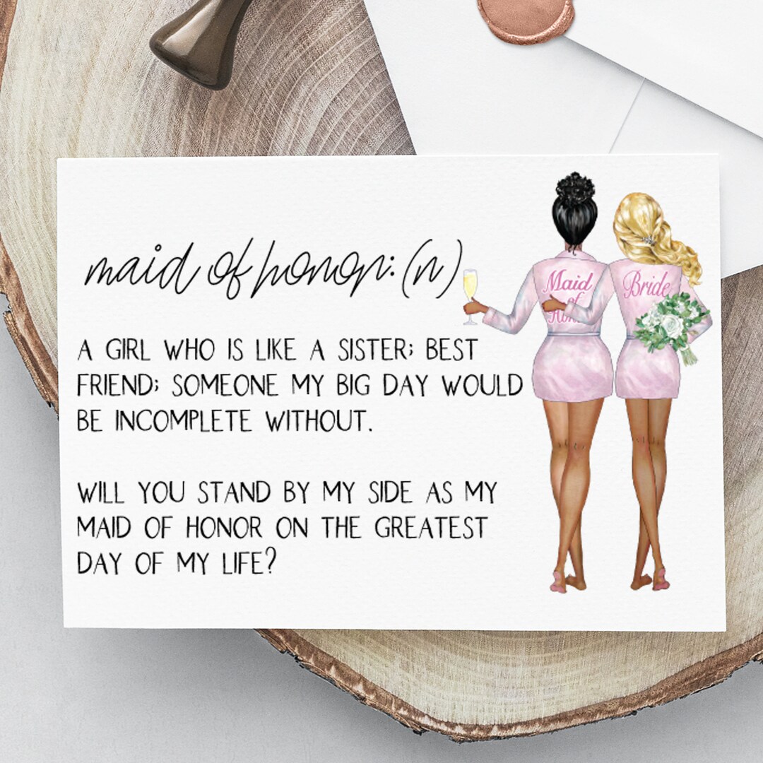 Maid of Honor Gifts Printable Maid of Honor Proposal Card Etsy Maid of Honor Gifts Printable Maid of Honor Proposal Card Etsy
