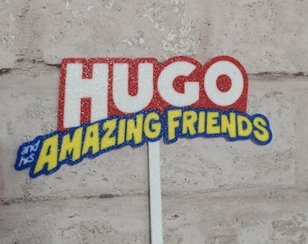 Adorno para tarta de cumpleaños inspirado en Spiderman y sus amigos - Personalizable