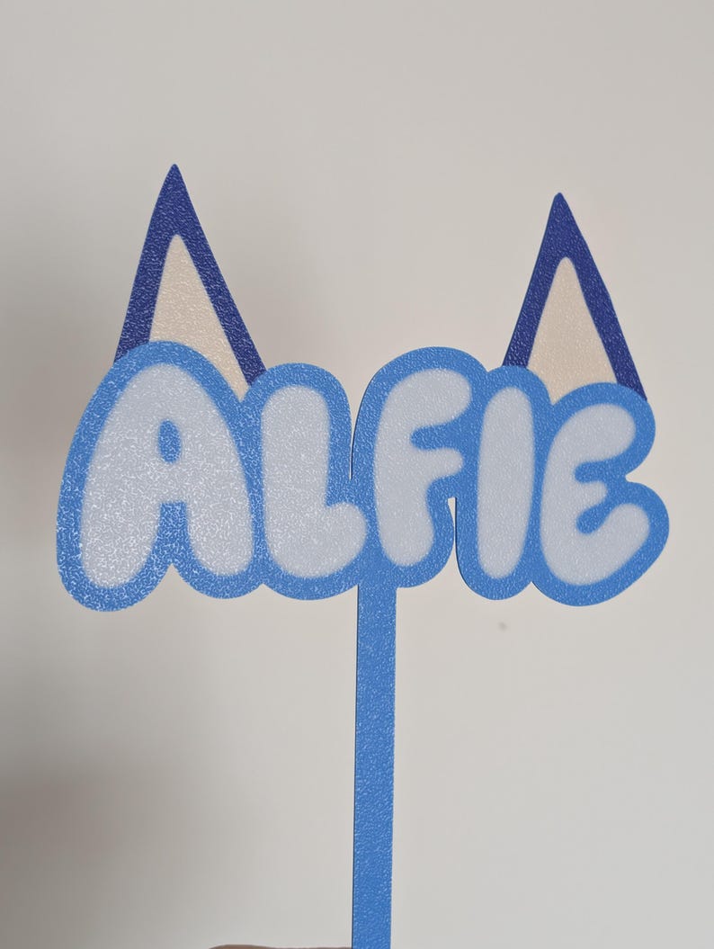 Bluey Ears & Name Birthday Cake Topper - Personalisable - Etsy Canada