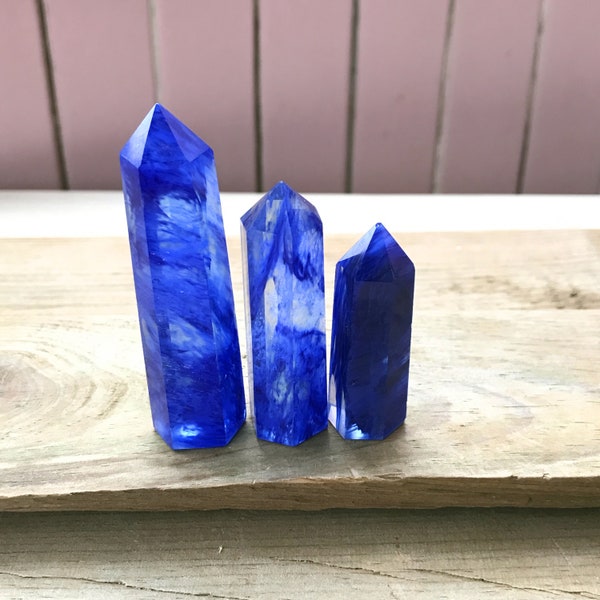 Klare blaue Schmelze Quarzturm, blaue Verhüttung Kristall Obelisk, Kristall Quarz Turm/Wand, Heilung Kristall Reiki Chakra Edelstein Turm Punkt