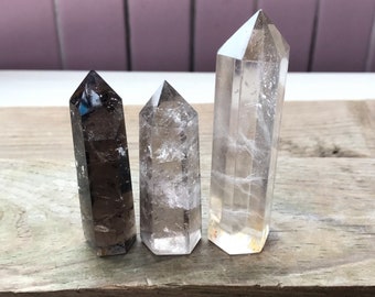 Smoky Quartz Tower Point,Obelisk Crystal,Natural Smoky Quartz Crystal Wands,Healing Crystal Decor Tower,Birthday Present,40-70mm