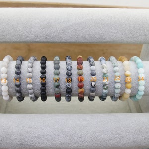 Natural Matte Round Beads Healing Energy Gemstone Bracelet,Semi-Precious Frosted Stretchy Bracelet,6/8/10 mm Handmade 7'' 7.5 Bracelet zdjęcie 4