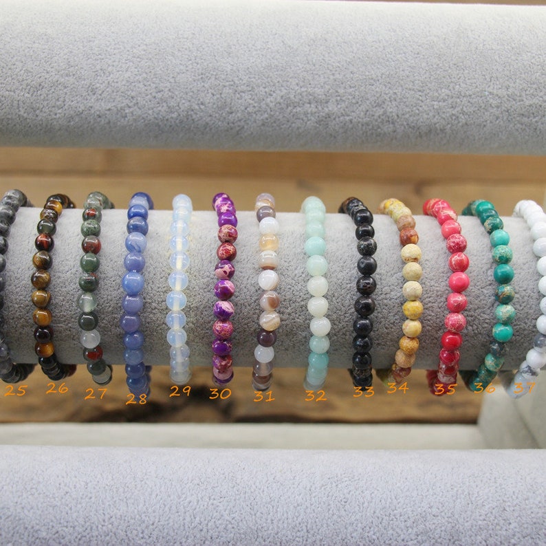 65 Kinds Of 6mm/8mm/10mm Round Gemstone Bracelet,Healing Crystal Raw Quartz Bracelet,Stretchy Beads Bracelet,Gemstone Single Bracelet zdjęcie 8