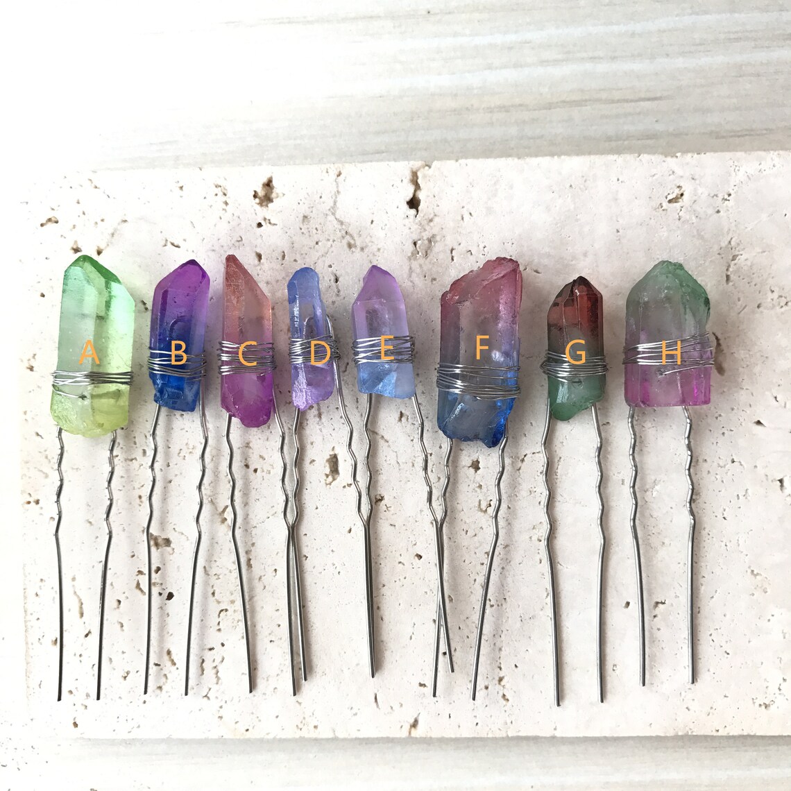 Crystal Hair PinsColorful color Crystal Hair ClipWedding Etsy