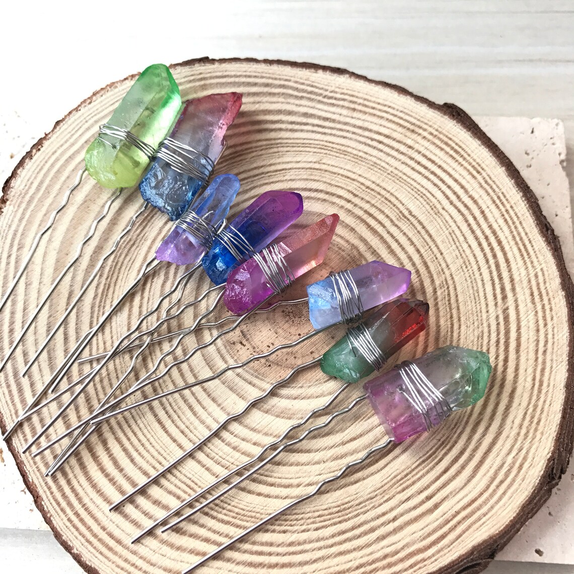 Crystal Hair PinsColorful color Crystal Hair ClipWedding Etsy