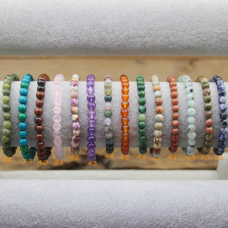 65 Kinds Of 6mm/8mm/10mm Round Gemstone Bracelet,Healing Crystal Raw Quartz Bracelet,Stretchy Beads Bracelet,Gemstone Single Bracelet zdjęcie 9