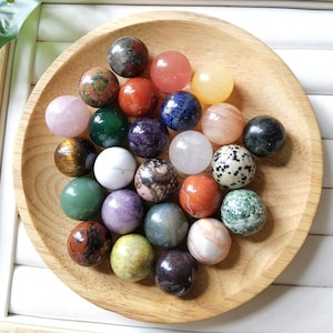 20mm size,Mini Crystal Ball, Mixed Gemstone Sphere,Smooth Crystal Marble,Meditation Stone Ball, Healling Quartz Round Ball,Ball Gift