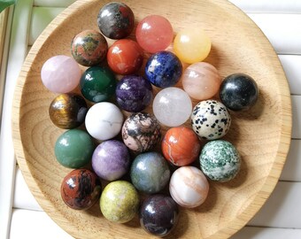 20mm size,Mini Crystal Ball, Mixed Gemstone Sphere,Smooth Crystal Marble,Meditation Stone Ball, Healling Quartz Round Ball,Ball Gift