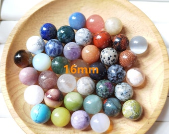 16mm,38stone choice,Mini Crystal Ball,Mixed Gemstone Sphere,Smooth Crystal Marble,Healling Quartz Round Ball,Meditation Stone Ball,Ball Gift