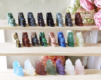 1.2'' Crystal Fairy Carving,Carved Fairy Mythical Statue,Healing Crystal Energy Home Decor,Reiki Quartz Butterfly Girl,Crystal Faeries Pixie