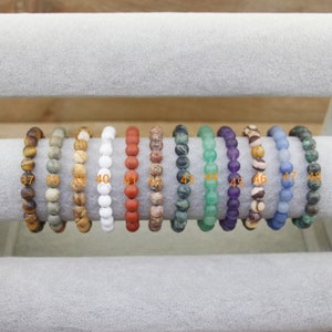 Natural Matte Round Beads Healing Energy Gemstone Bracelet,Semi-Precious Frosted Stretchy Bracelet,6/8/10 mm Handmade 7'' 7.5 Bracelet zdjęcie 6