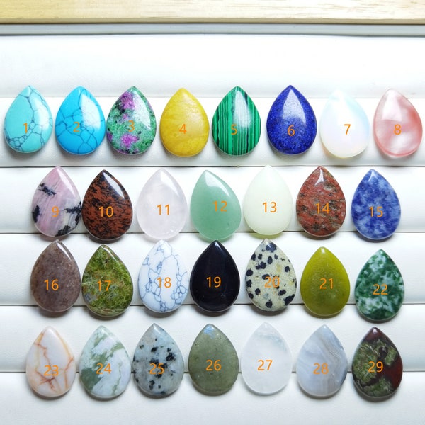 17x24mm TearDrop Gemstone Cabochons Drop Shape Crystal Quartz For Earrings Pendant Making Supplies,Tear Drop Pocket Stone Crystal Gift