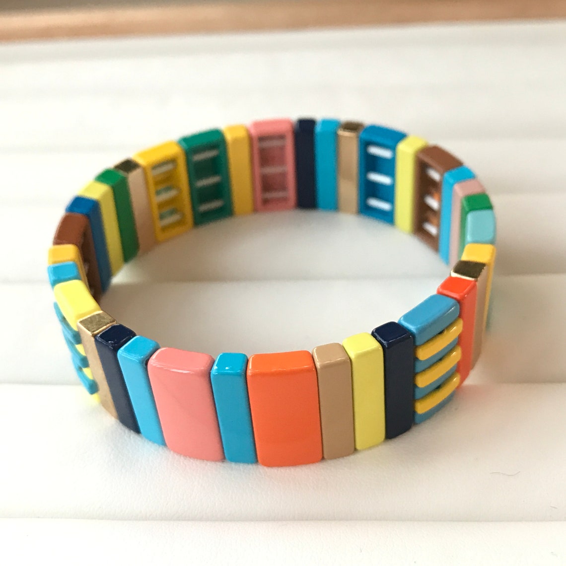 10Style choiceSummer Color Enamel Tile BraceletColorful Tile Etsy