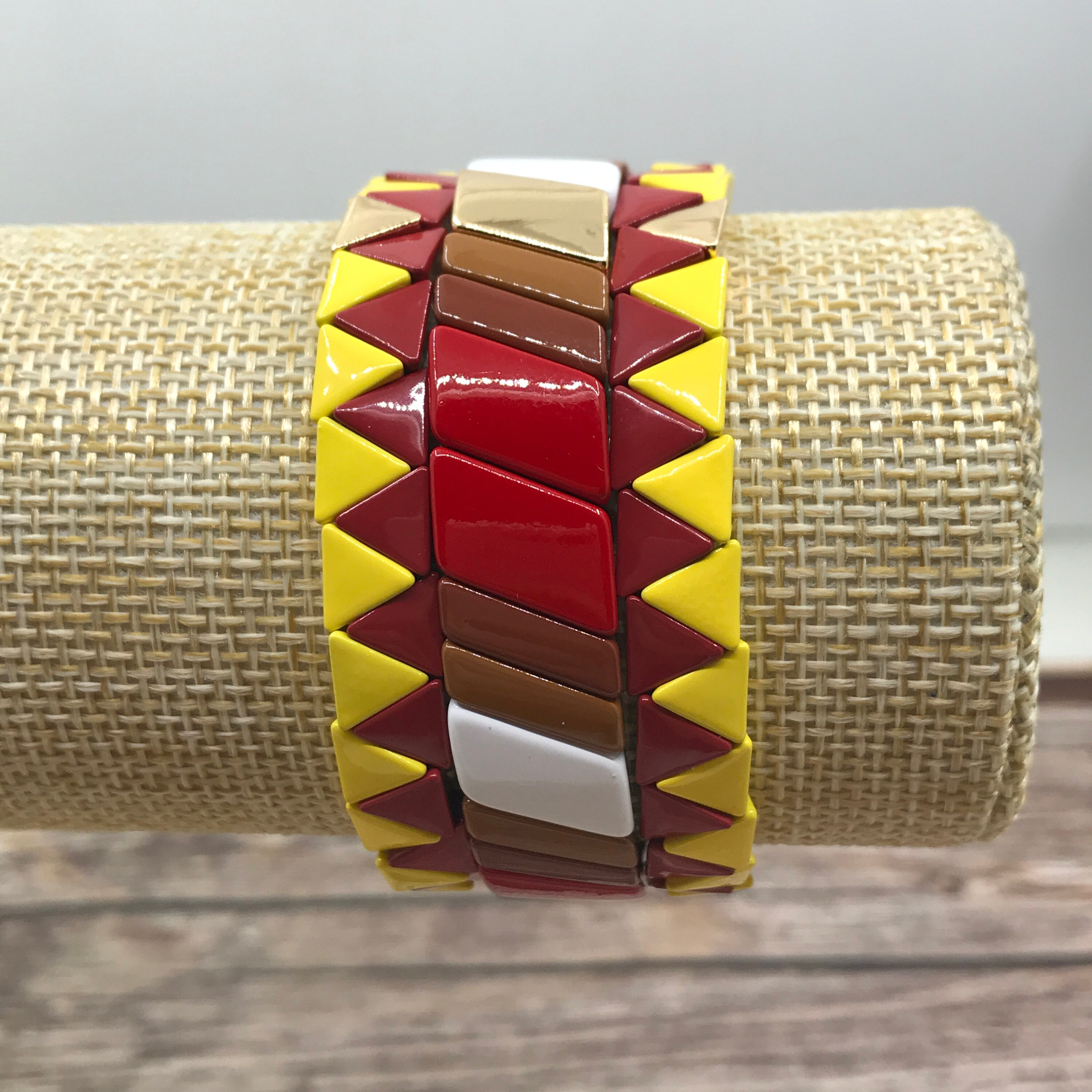 Large Tila Tile Bracelet Multi Stack Tile Stretchy Bracelet Etsy