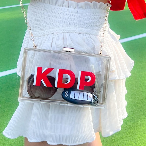 Clear Stadium Bag, Clear Acrylic Clutch, Shadow Monogram Bag, Custom Clear Stadium Bag, Clear Concert Purse, Crossbody Bag, Clear Bag