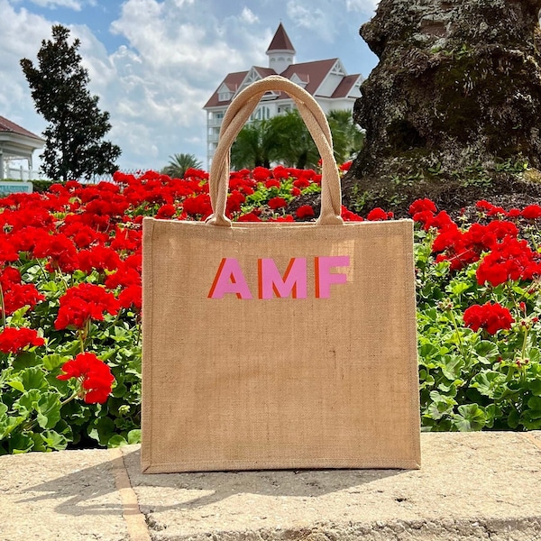 Personalized Jute Tote Bag, Beach Bag, Shadow Monogram Bag, Custom Burlap Bag, Bridesmaid Gift, Bachelorette Gift, Girls Trip Gift