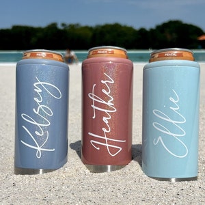 Personalized Slim Can Cooler, Stainless Cooler, Insulated Can Cooler, Seltzer Can Holder, Slim Can Cooler, Bridesmaid Gift