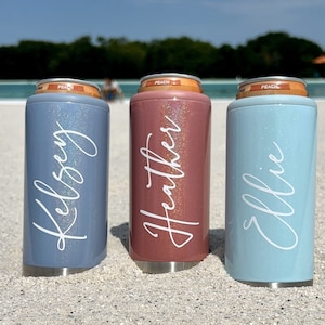 BrüMate Hopsulator Slim  Personalized Skinny Can Coolers - The White Invite