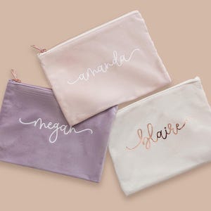 Custom Velvet Cosmetic Bag, Personalized Bridesmaid Gift, Makeup Bag for Her, Bridesmaid Proposal Gift, Velvet Pouch