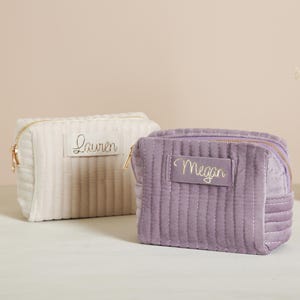 Custom Velvet Cosmetic Bag for Bridesmaids, Personalized Gift for Bridal Party,  Bridesmaid Gifts Ideas, Makeup Bag for Her