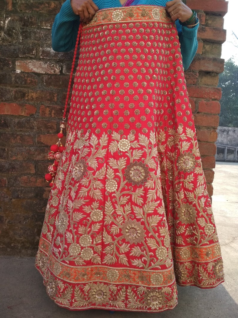 Weeding lehenga,Heavy Party wear lehenga Heavy embroidered,red lehanga Lehenga with blouse Brand new Bridal Lehenga dupatta /& handbag