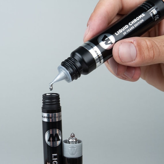 Molotow Liquid Chrome Calligraphy Marker 3mm Mirror Effect Silver Pen  Alcohol Based High Gloss Ink -  Norway
