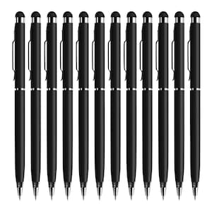 12 Pack Stylus Pens for Touch Screens - 2 in 1 Tablet Pen Compatible with iPad iPhone Kindle Fire Samsung Galaxy Android