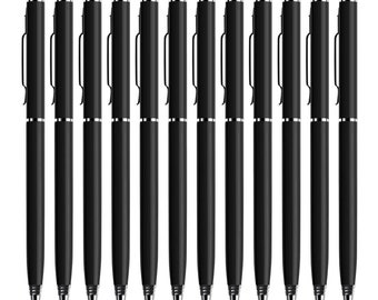 12 Pack Stylus Pens for Touch Screens - 2 in 1 Tablet Pen Compatible with iPad iPhone Kindle Fire Samsung Galaxy Android