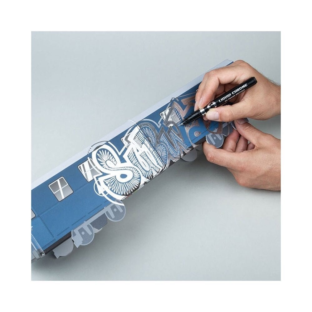 Molotow Liquid Chrome Pen - 3mm Calligraphy Metallic Pump Marker - Mirror  Effect