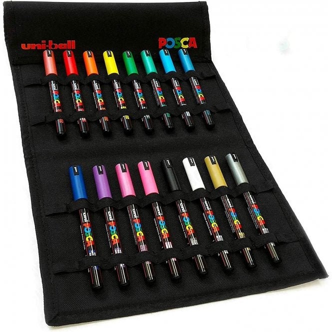 Posca Paint Marker Pen, Fine Point PC-3M 24 Colors Set Japanese Domestic  Market Japan Import With Original Stylus Ballpoint Touch Pen