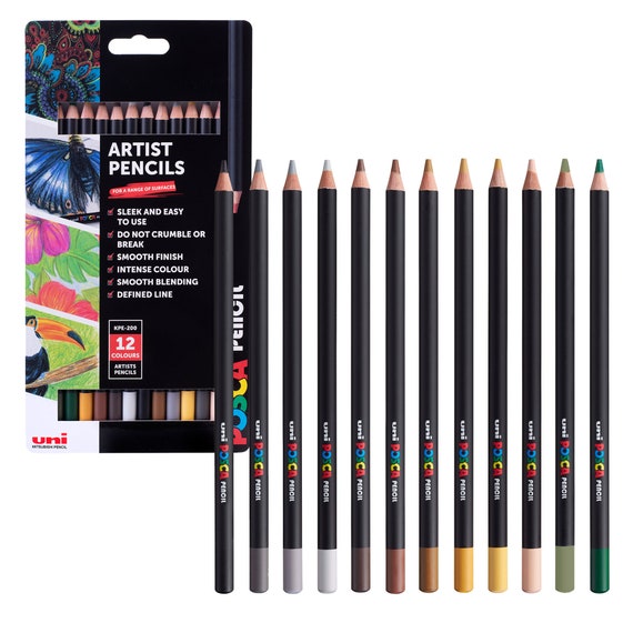 Uni Posca Oil/wax Pencil Packs Blendable Vivid Artist Colouring