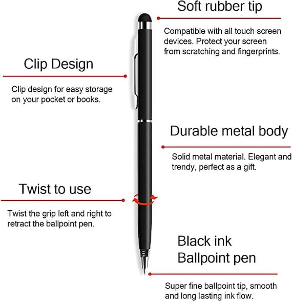 12 Pieces Stylus Pen Crystal Ballpoint Pens Retractable Touch Screen Pens Capacitive Diamond Writing Pens Music Note Ballpoint Pen 2-in-1 for